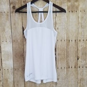 LVFT White Mesh Panel Racerback Tank (M)